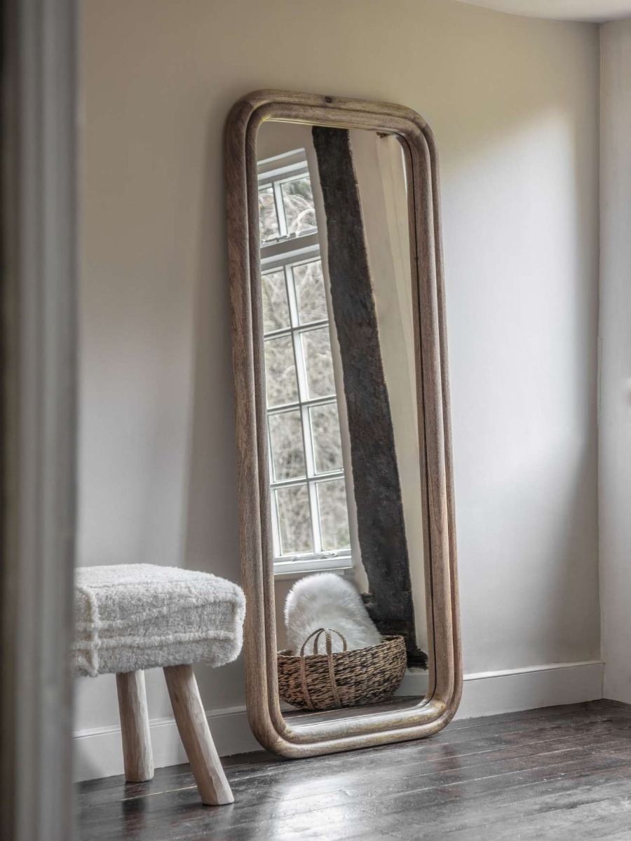 Leon Groove Edge Solid Wood Cheval Mirror 70 x 170cm by Libra Designs | Style Our Home
