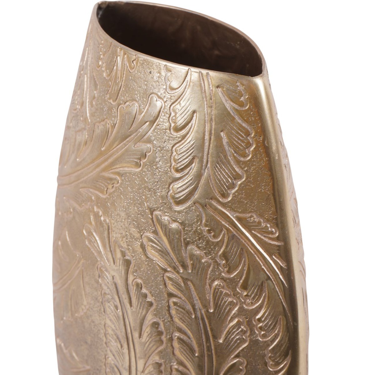 Laura Ashley Winspear Gold Leaf Embossed Oval Barrel Vase Large by Ora Designs | Style Our Home