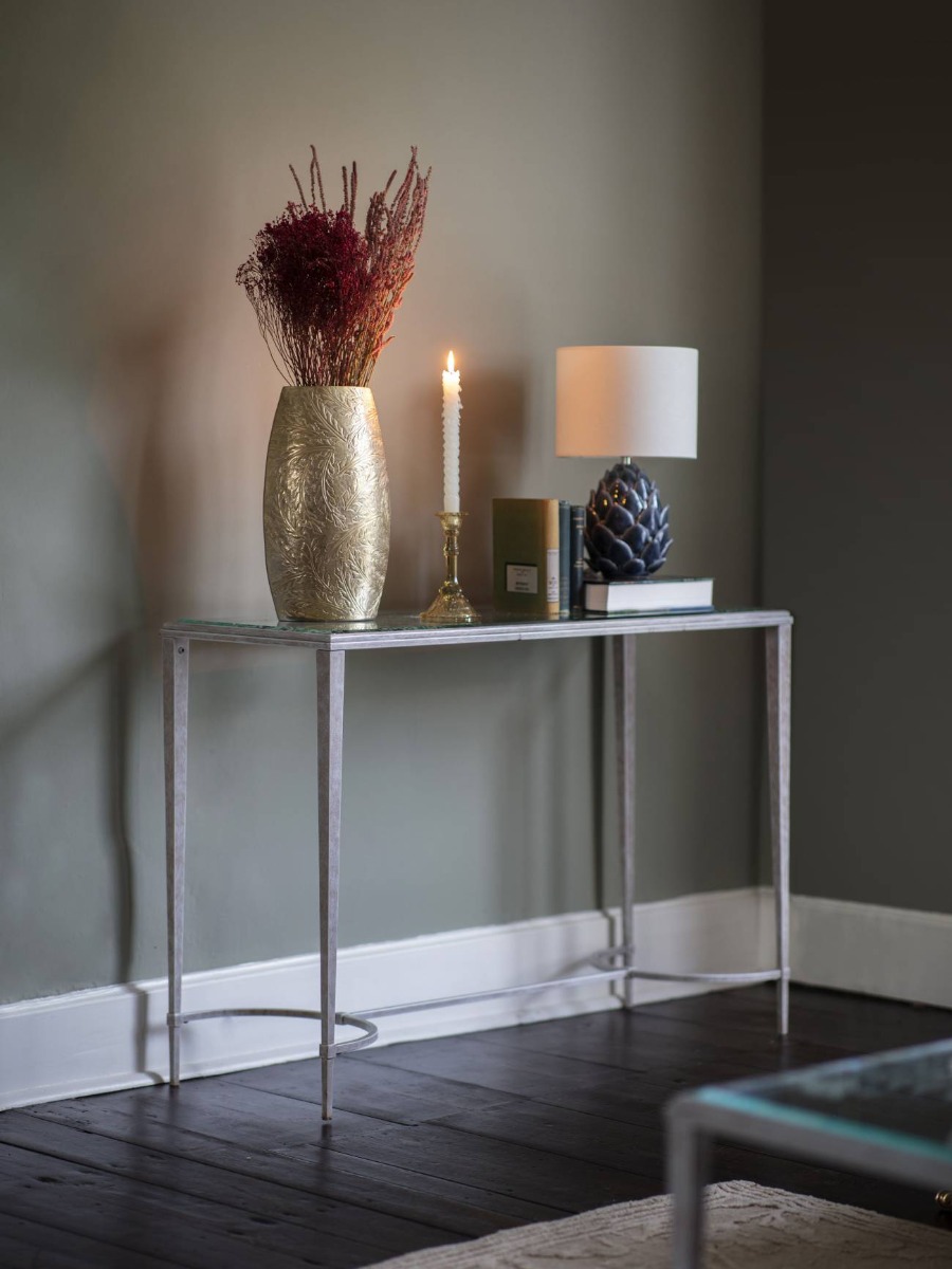 Laura Ashley Winspear Gold Leaf Embossed Oval Barrel Vase Large by Ora Designs | Style Our Home