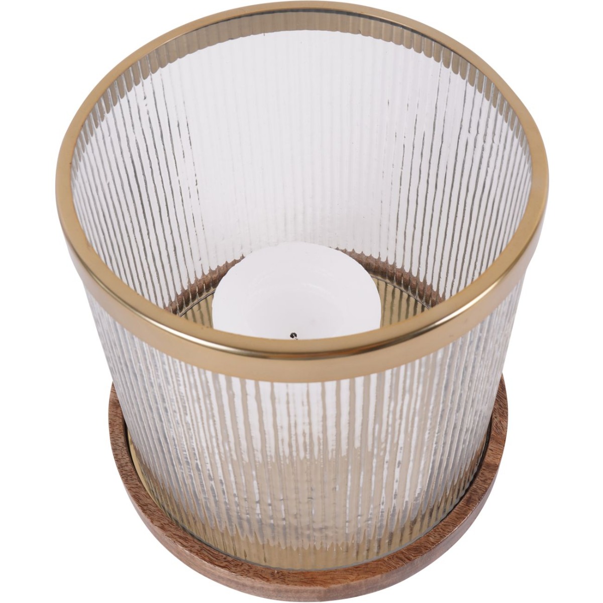 Laura Ashley Large Ribbed Reed Glass Hurricane by Ora Designs | Style Our Home