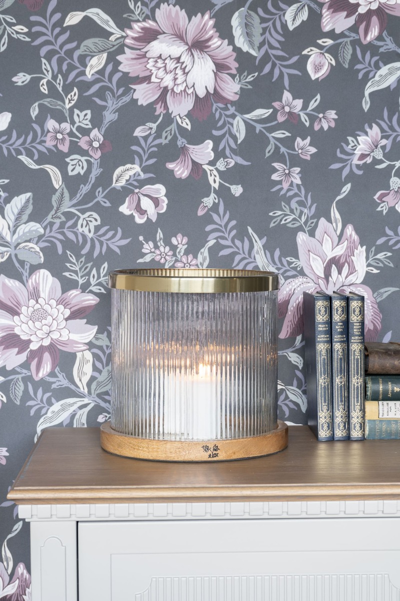 Laura Ashley Large Ribbed Reed Glass Hurricane by Ora Designs | Style Our Home