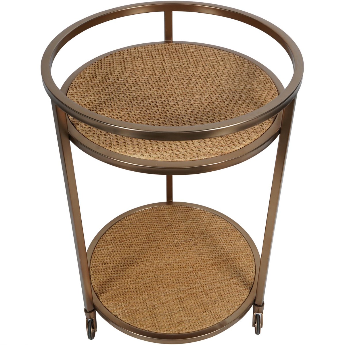 Rattan Dusky Gold Bar Trolley by Libra Designs | Style Our Home
