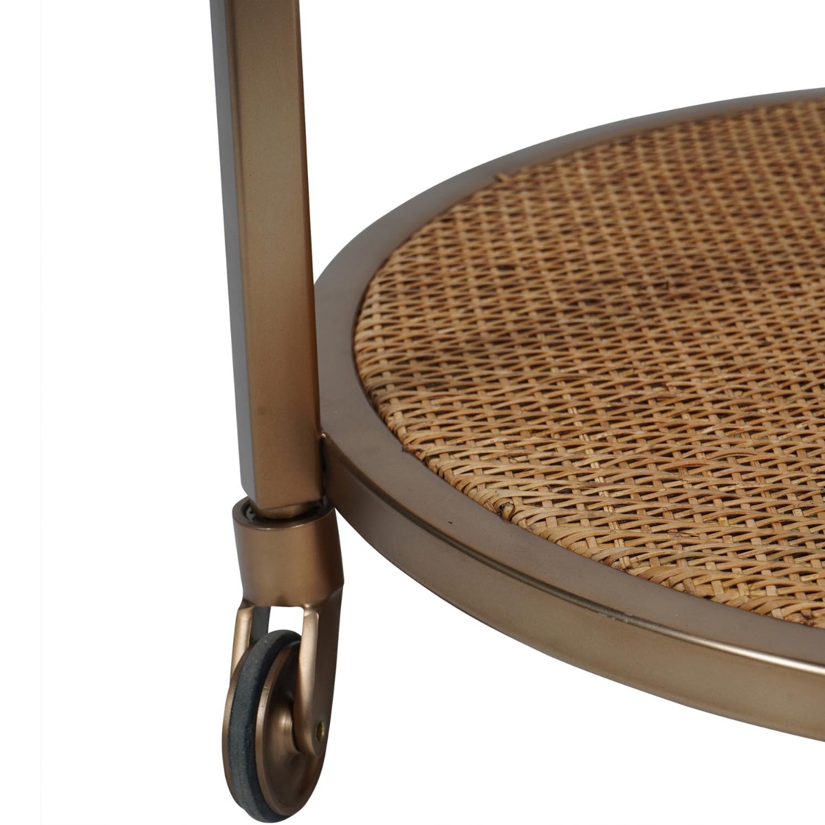 Rattan Dusky Gold Bar Trolley by Libra Designs | Style Our Home
