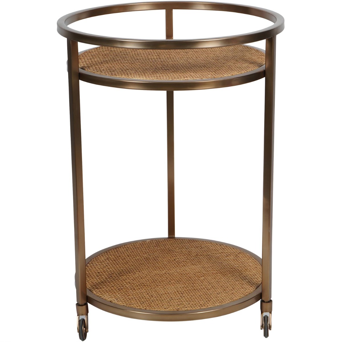 Rattan Dusky Gold Bar Trolley by Libra Designs | Style Our Home
