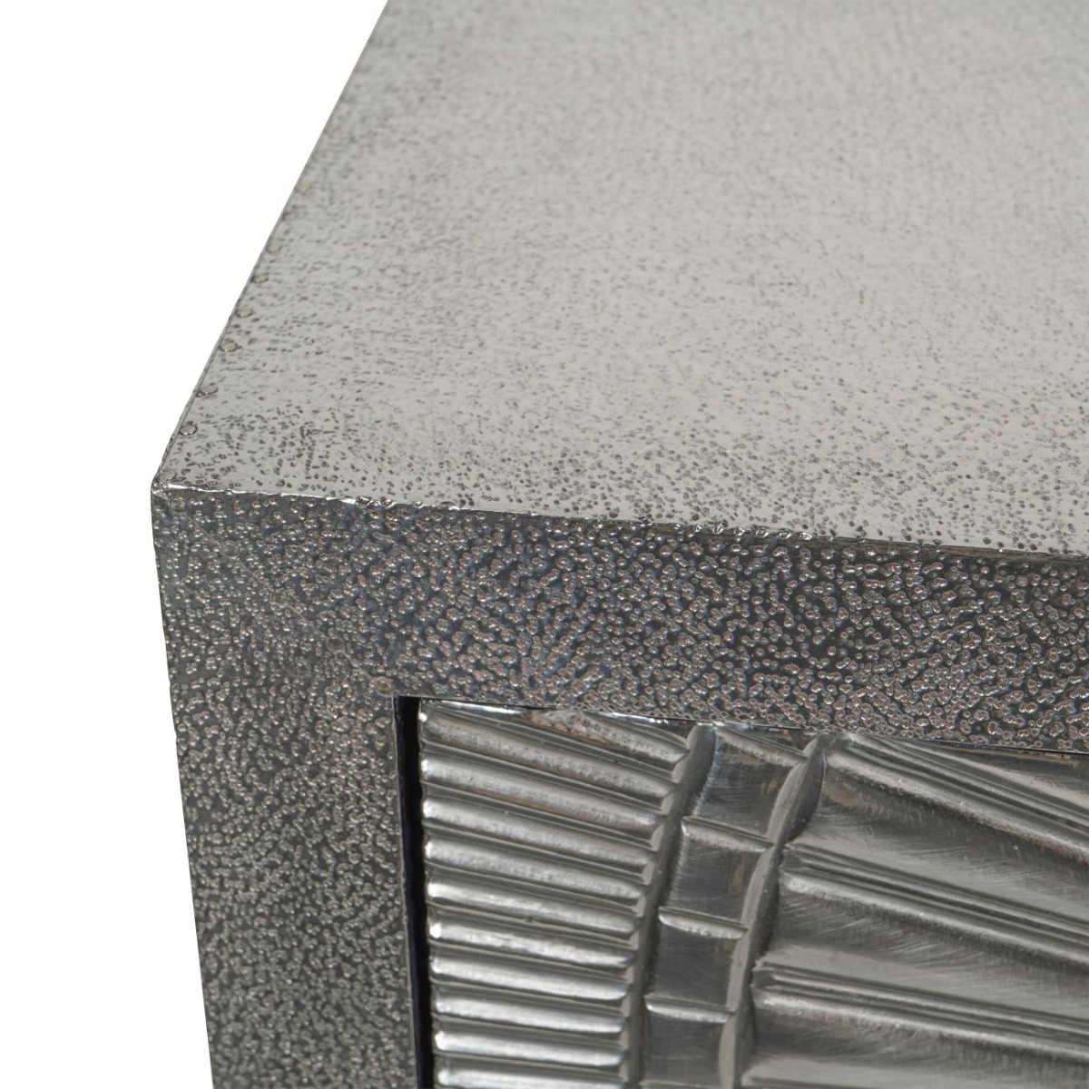 Coco Silver Embossed Metal Console by Libra Designs | Style Our Home