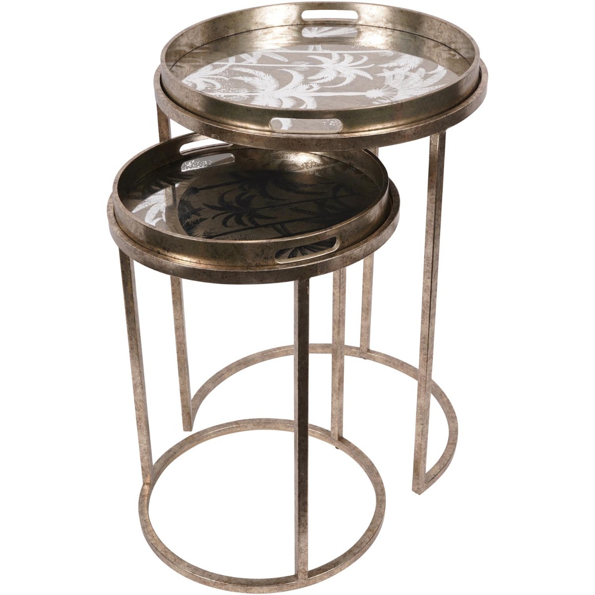 Palm Tree Set Of 2 Side Tray Tables by Libra Designs | Style Our Home
