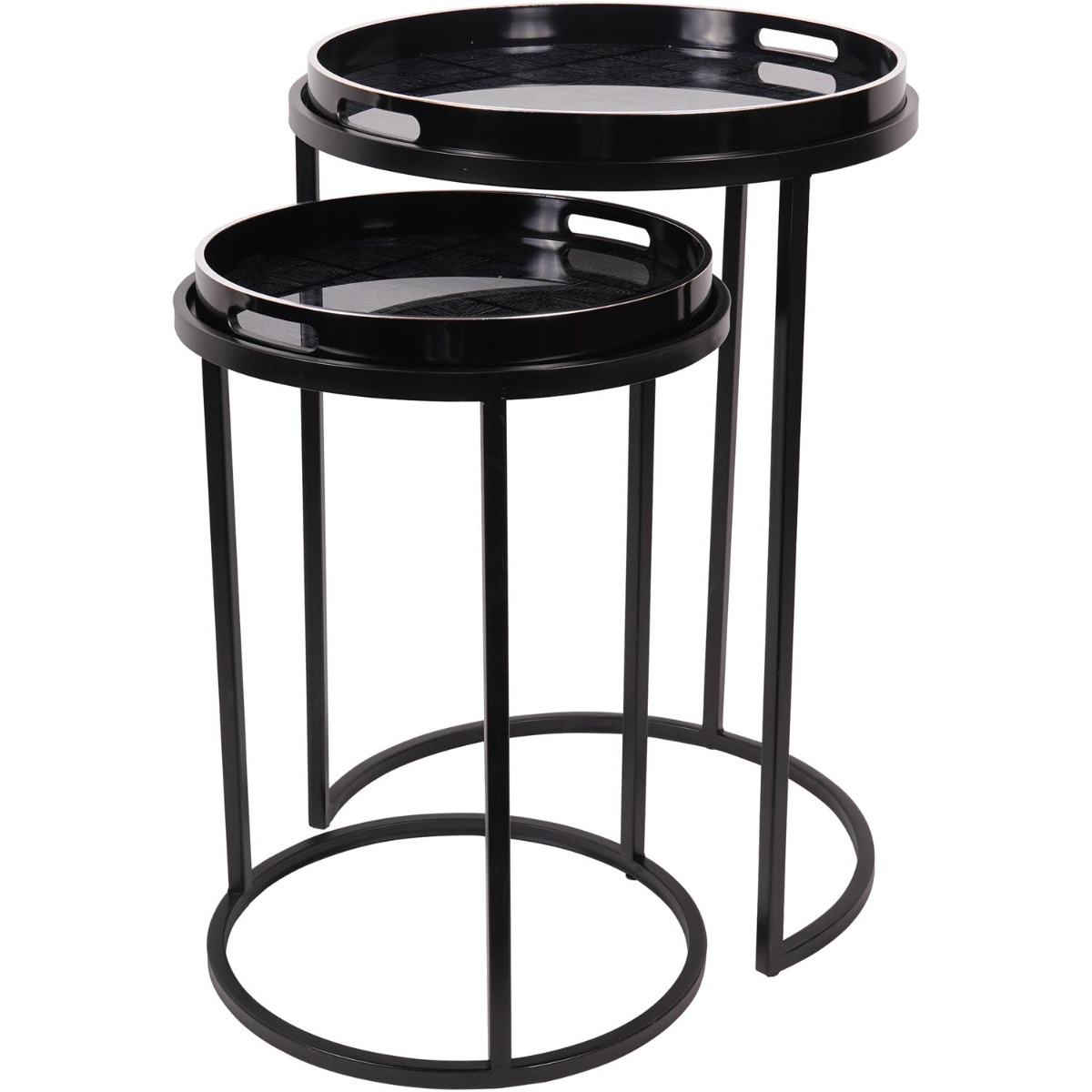 Squares Pattern Set Of 2 Side Tray Tables by Libra Designs | Style Our Home
