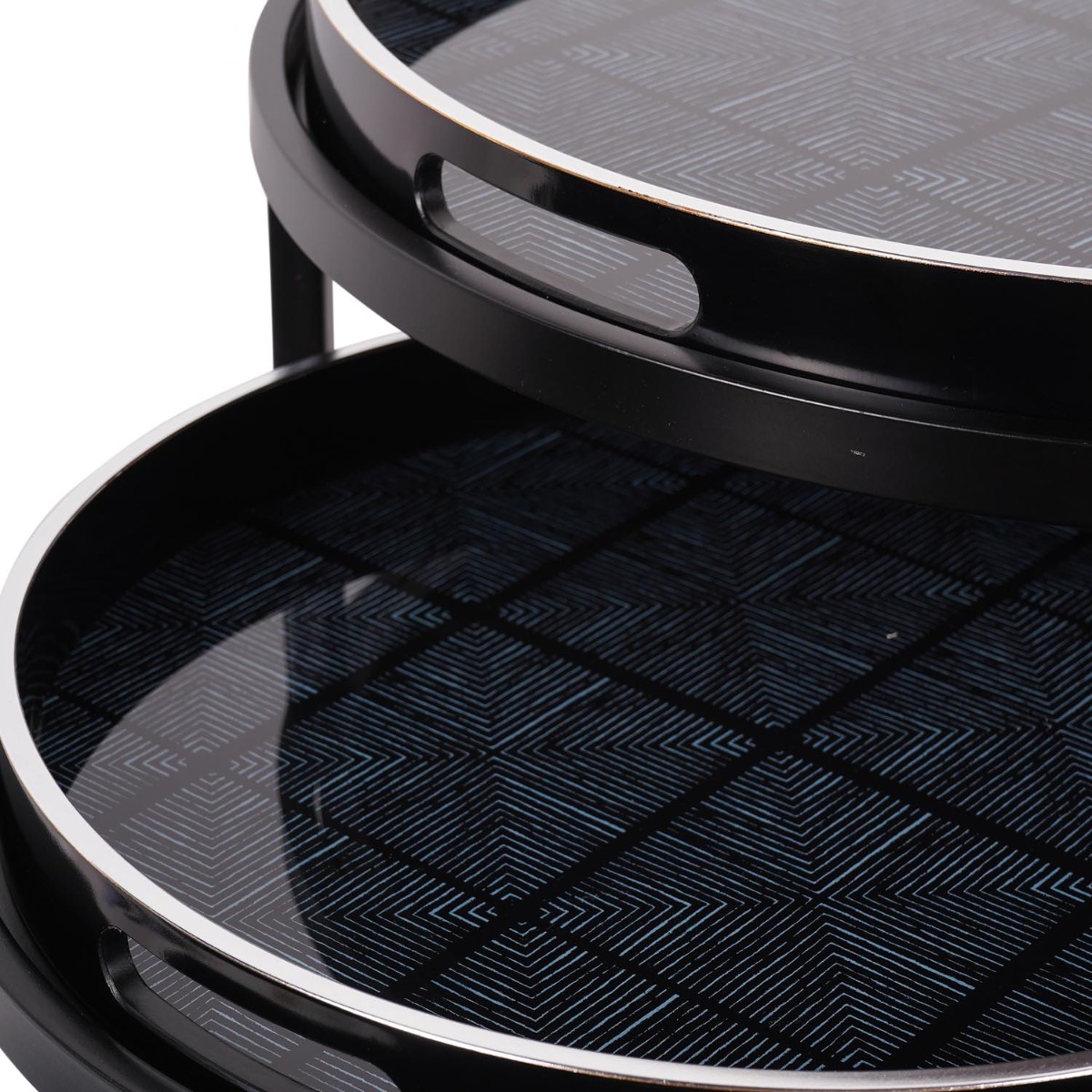 Squares Pattern Set Of 2 Side Tray Tables by Libra Designs | Style Our Home
