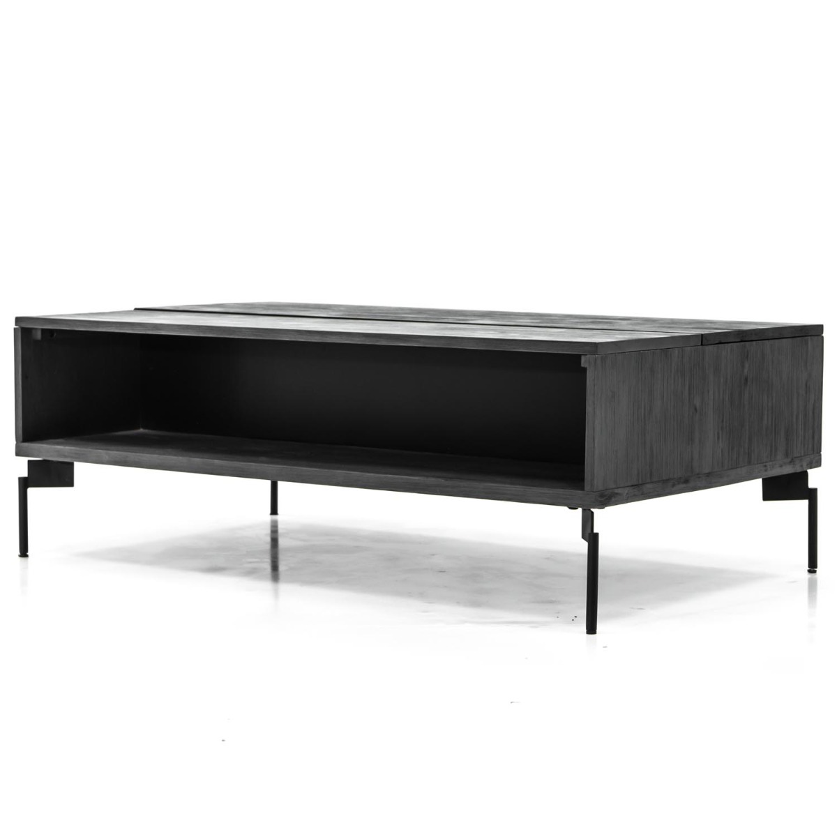 Bronks Black Acacia Coffee Table with Motion Top Mechanism by Libra Designs | Style Our Home
