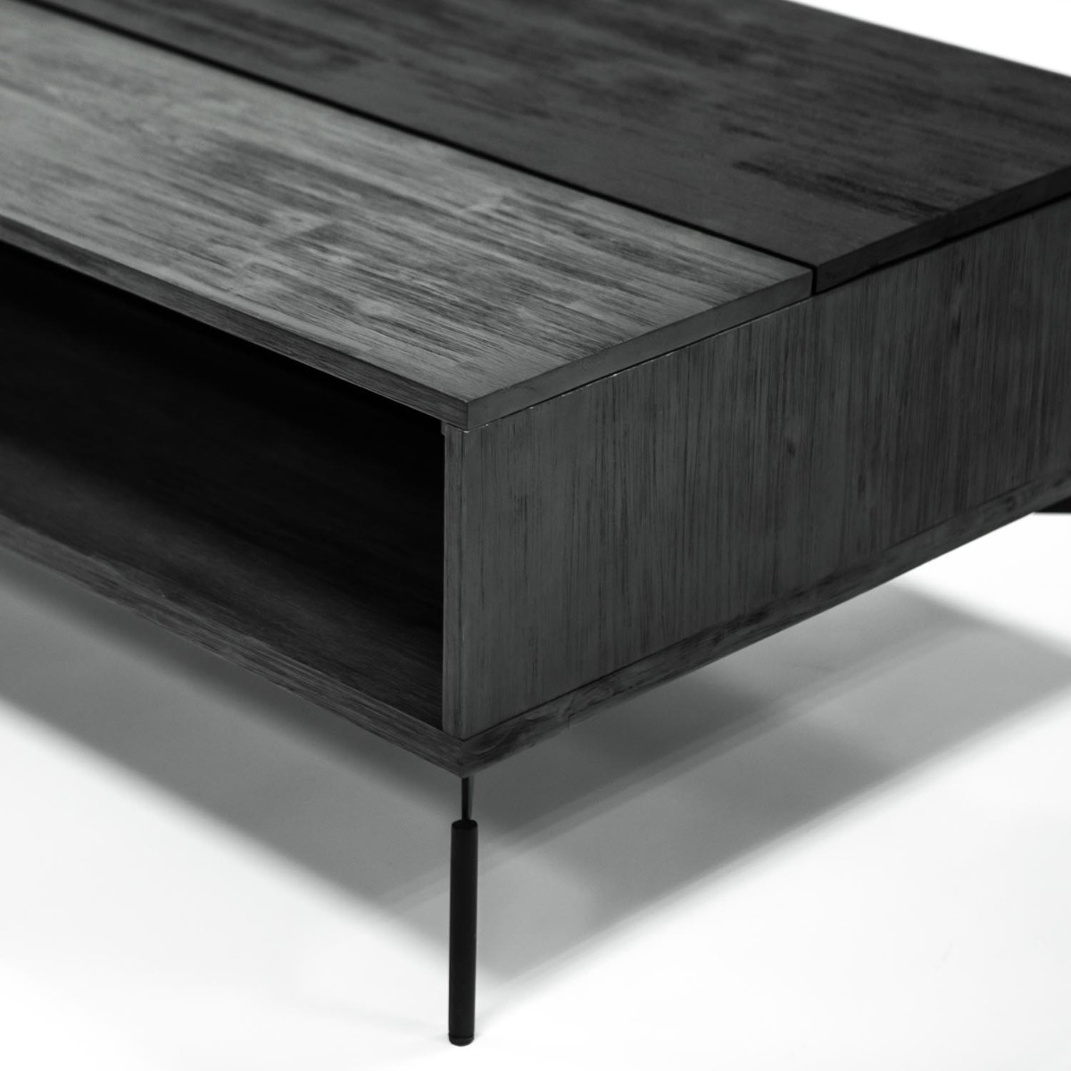 Bronks Black Acacia Coffee Table with Motion Top Mechanism by Libra Designs | Style Our Home
