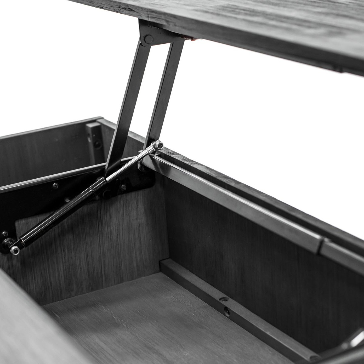 Bronks Black Acacia Coffee Table with Motion Top Mechanism by Libra Designs | Style Our Home
