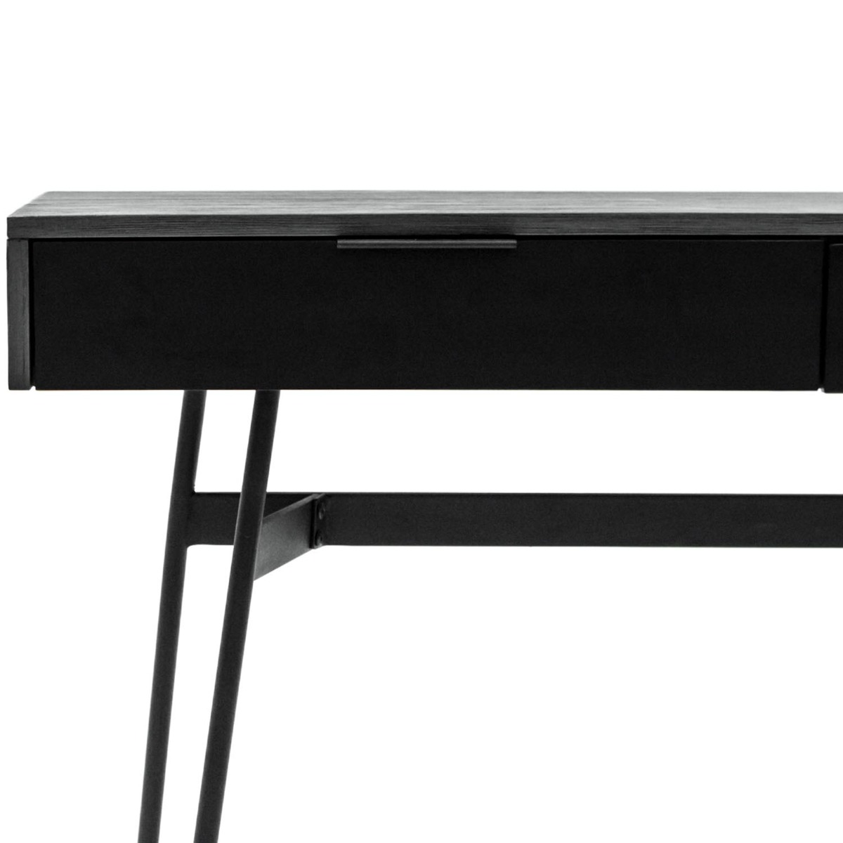 Bronks Black Acacia Console Table with Two Drawers 130cm by Libra Designs | Style Our Home
