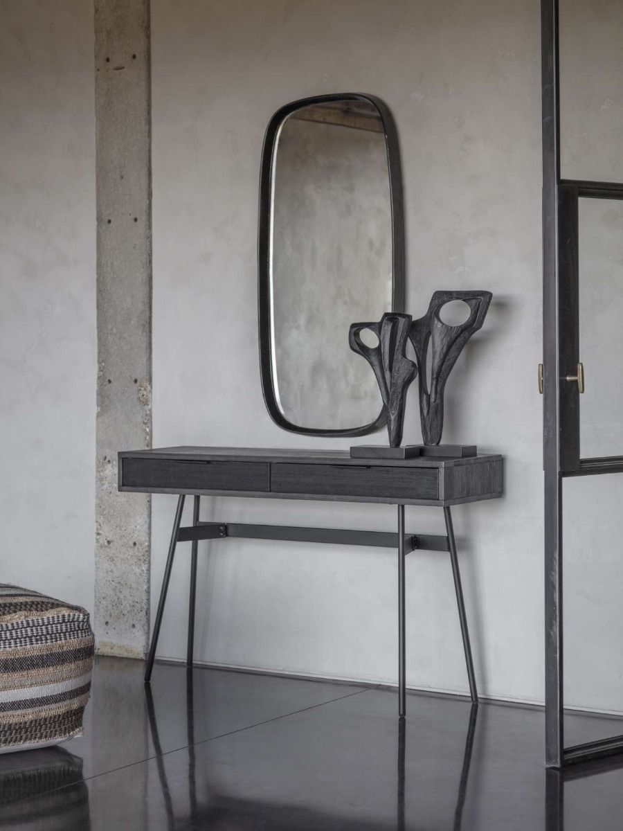 Bronks Black Acacia Console Table with Two Drawers 130cm by Libra Designs | Style Our Home