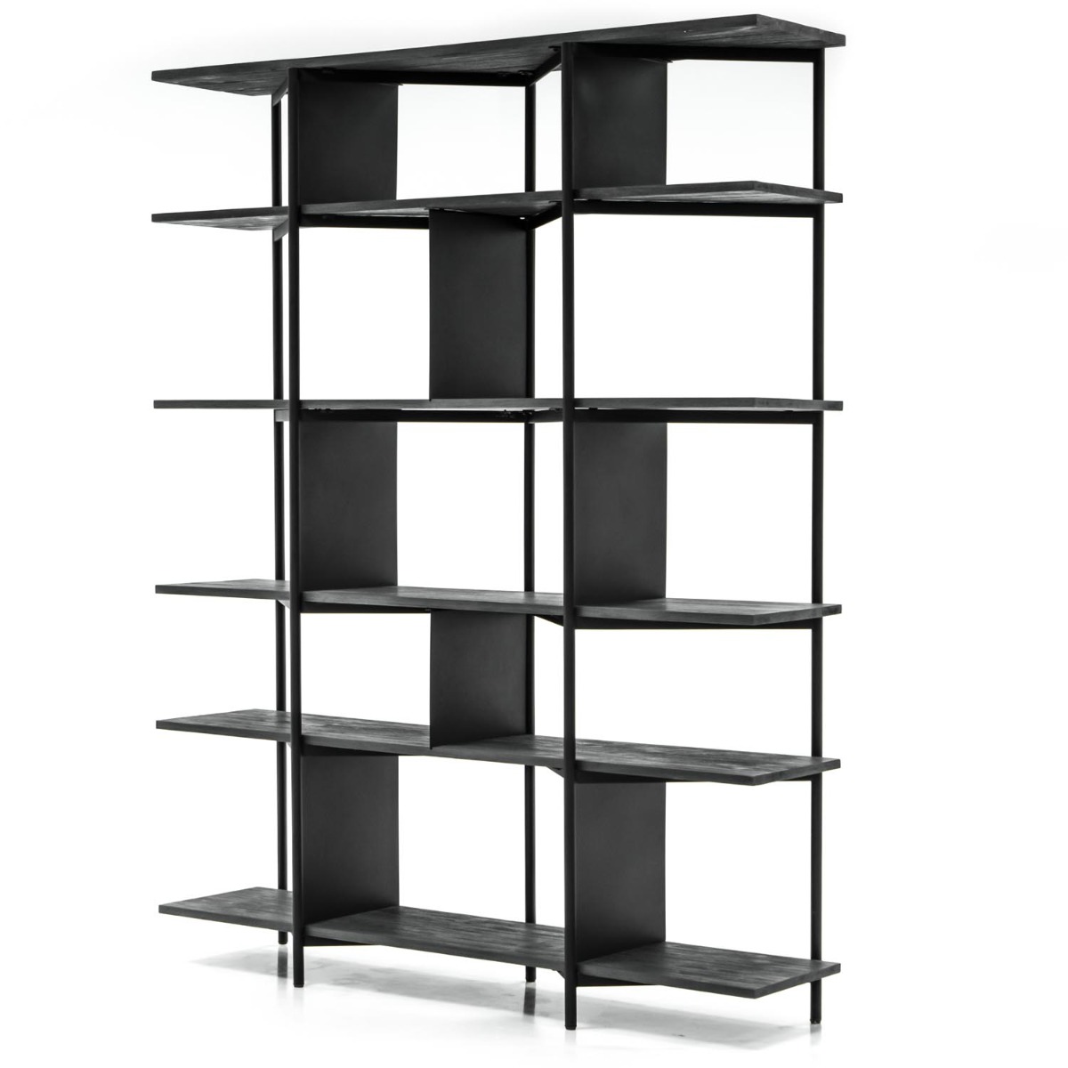Bronks Black Acacia Bookcase Shelving Unit by Libra Designs | Style Our Home

