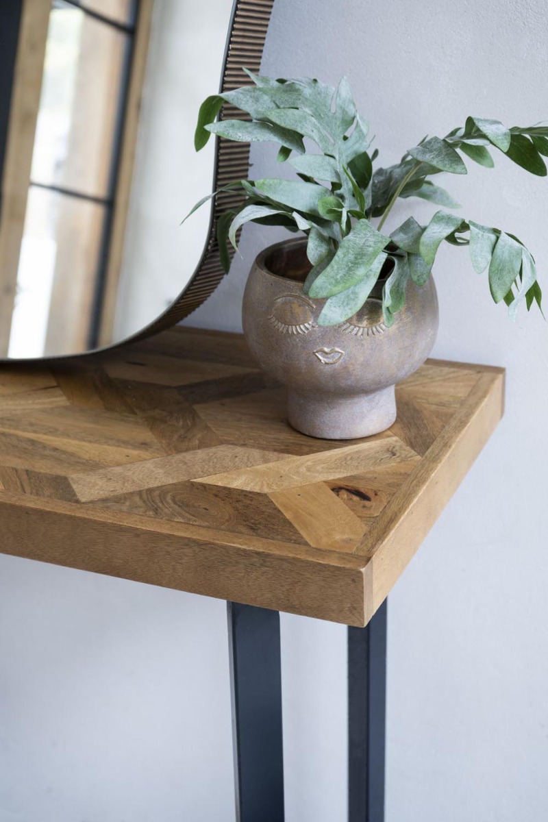 Marston Geometric II Wooden Hall Console Table Small by Libra Designs | Style Our Home

