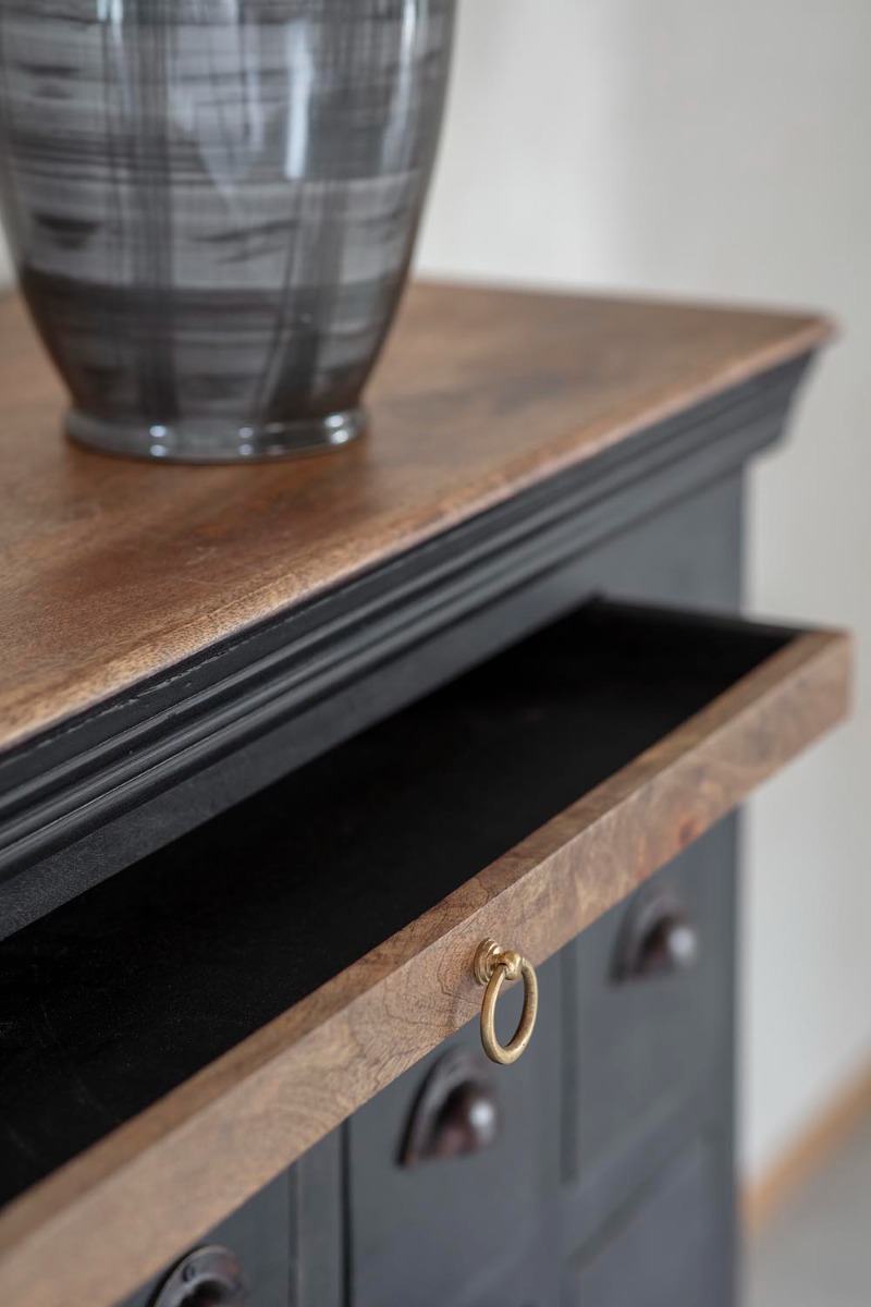 Hoxton II Antique Black Mango 15 Drawer Chest by Libra Designs | Style Our Home
