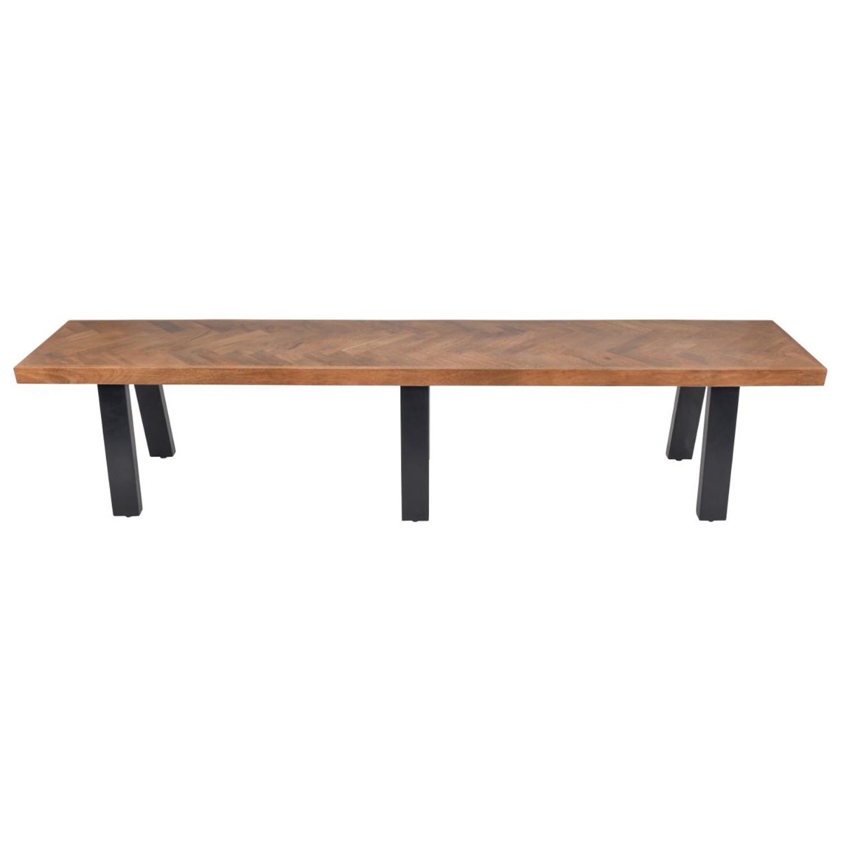 Burnham II Herringbone Wooden Bench 220cm by Libra Designs | Style Our Home
