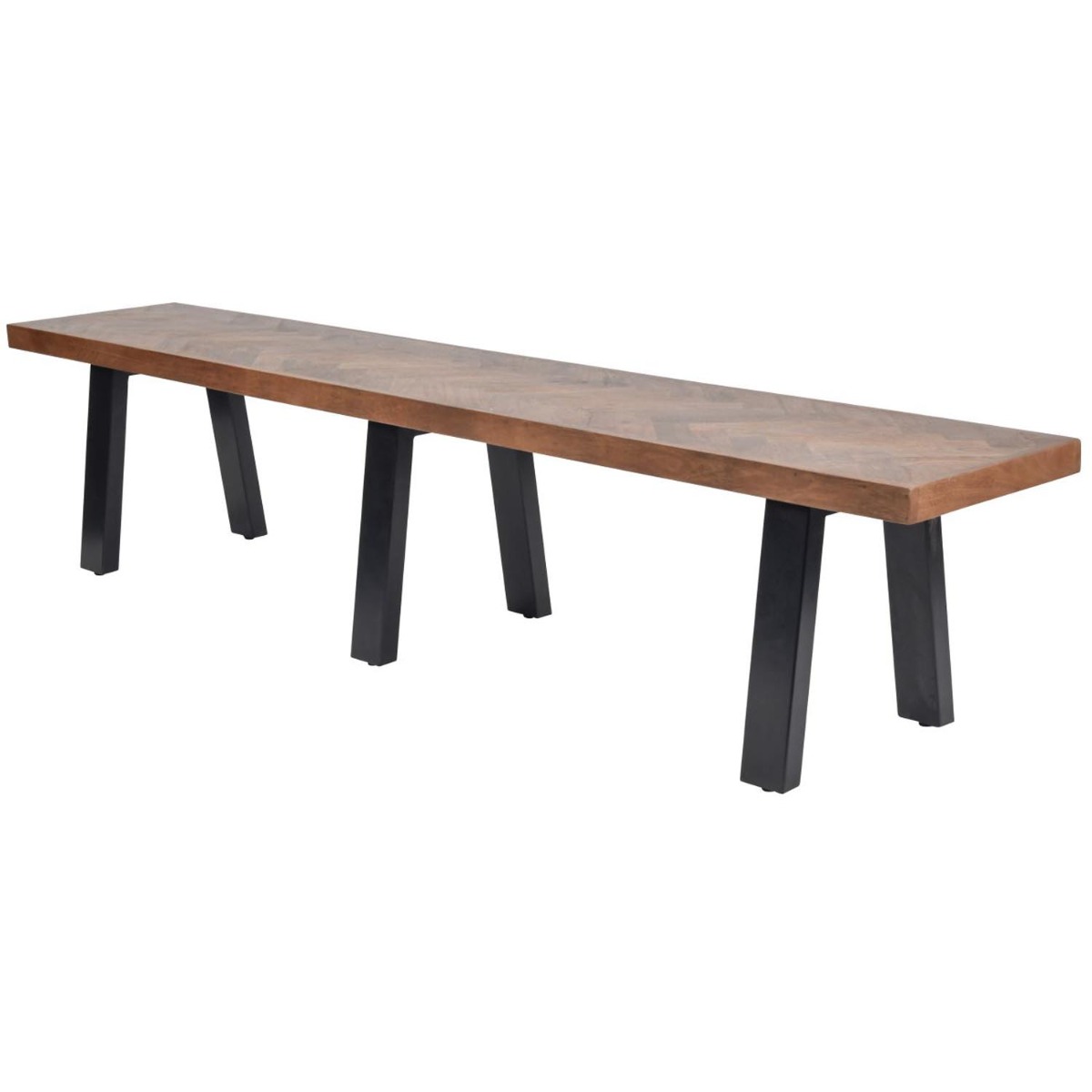 Burnham II Herringbone Wooden Bench 220cm by Libra Designs | Style Our Home
