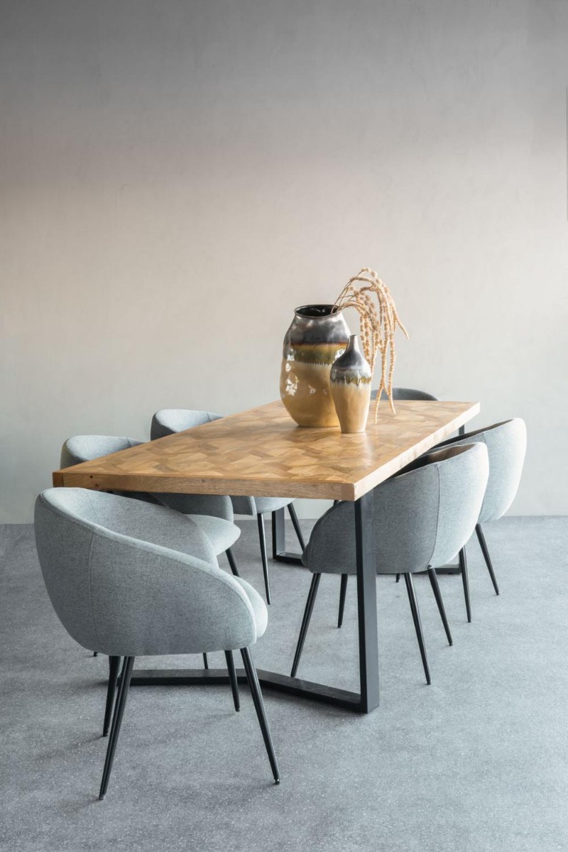 Marston II Geometric Wooden Dining Table 220cm by Libra Designs | Style Our Home
