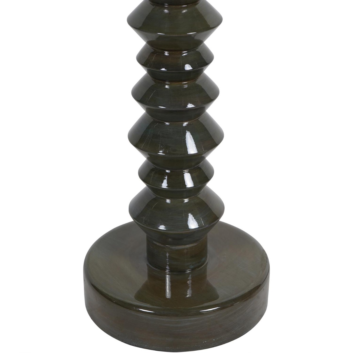 Lacquer Table Lamp Base Olive (Base Only) 16" Shade by Libra Designs | Style Our Home
