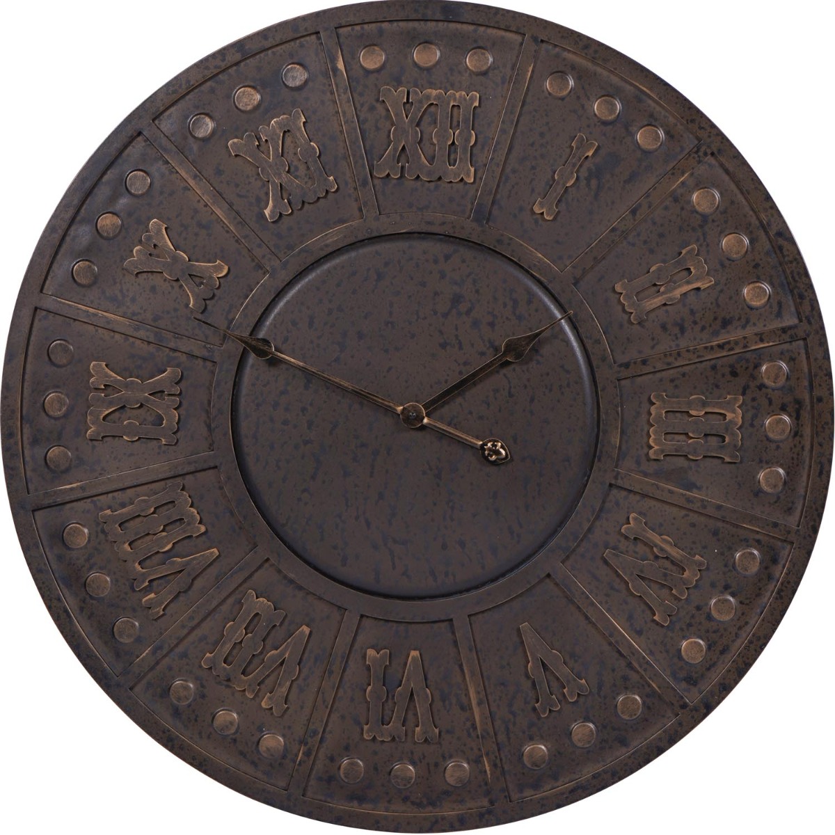 Dempsey Antique Black Metal Outdoor Wall Clock by Libra Designs | Style Our Home
