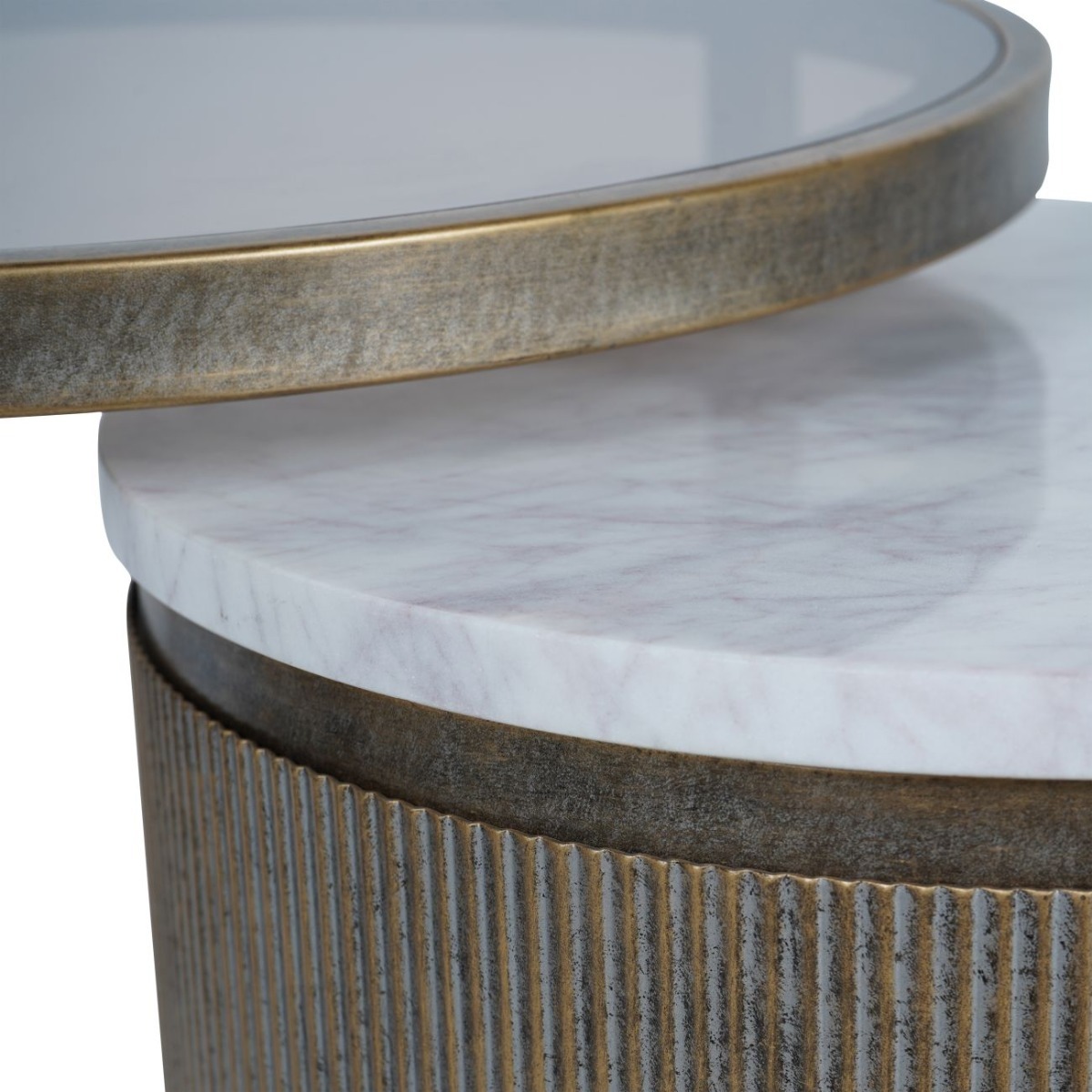 Belvedere Aged Gold Nesting Side Table by Libra | Style Our Home
