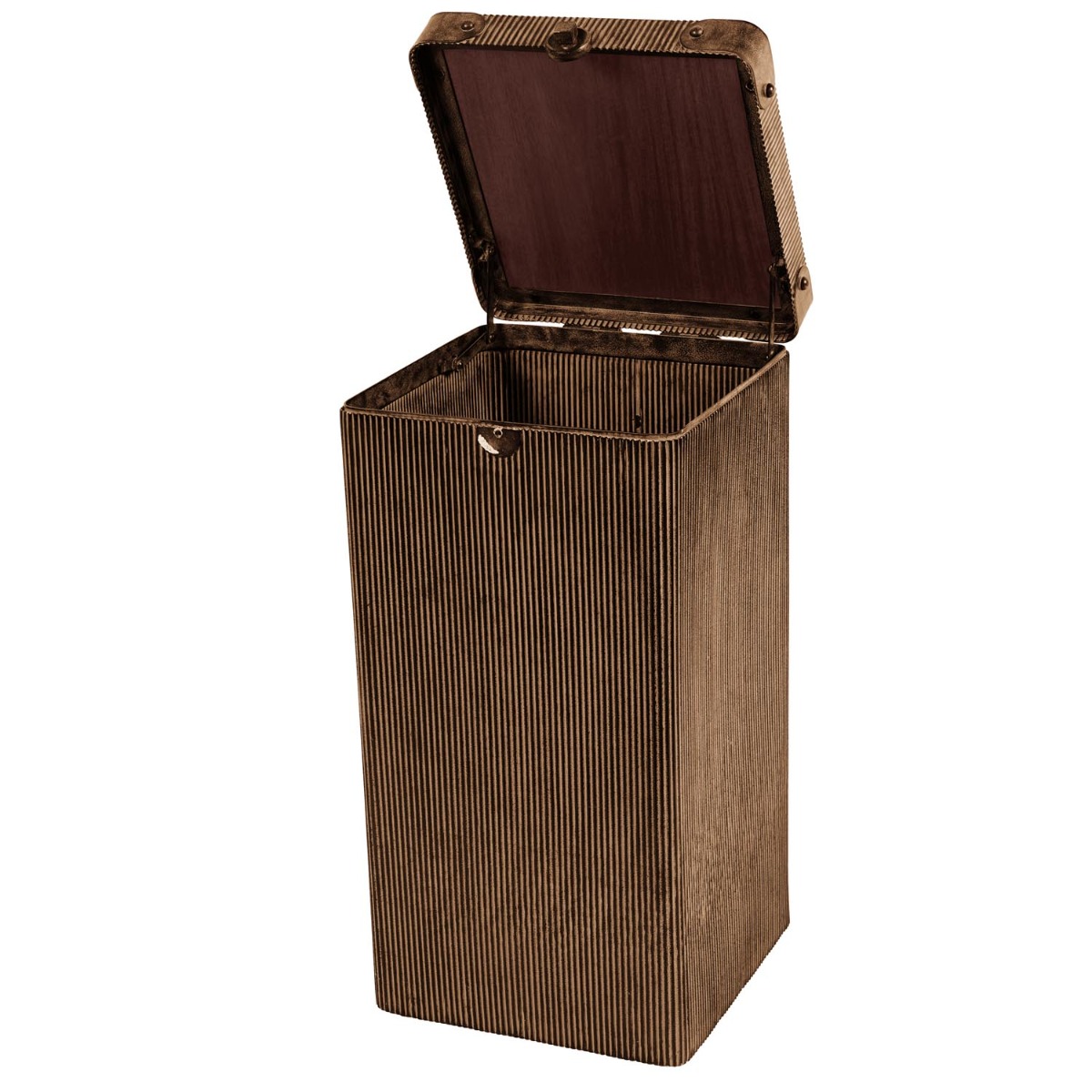Hunter Corrugated Antique Gold Storage Trunk Accent Table by Libra Designs | Style Our Home
