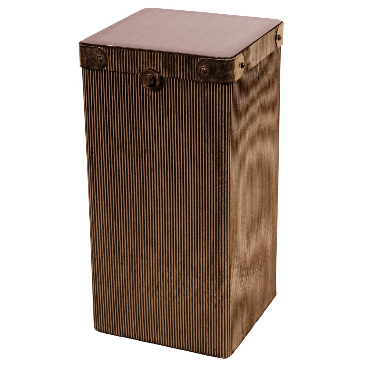 Hunter Corrugated Antique Gold Storage Trunk Accent Table by Libra Designs | Style Our Home
