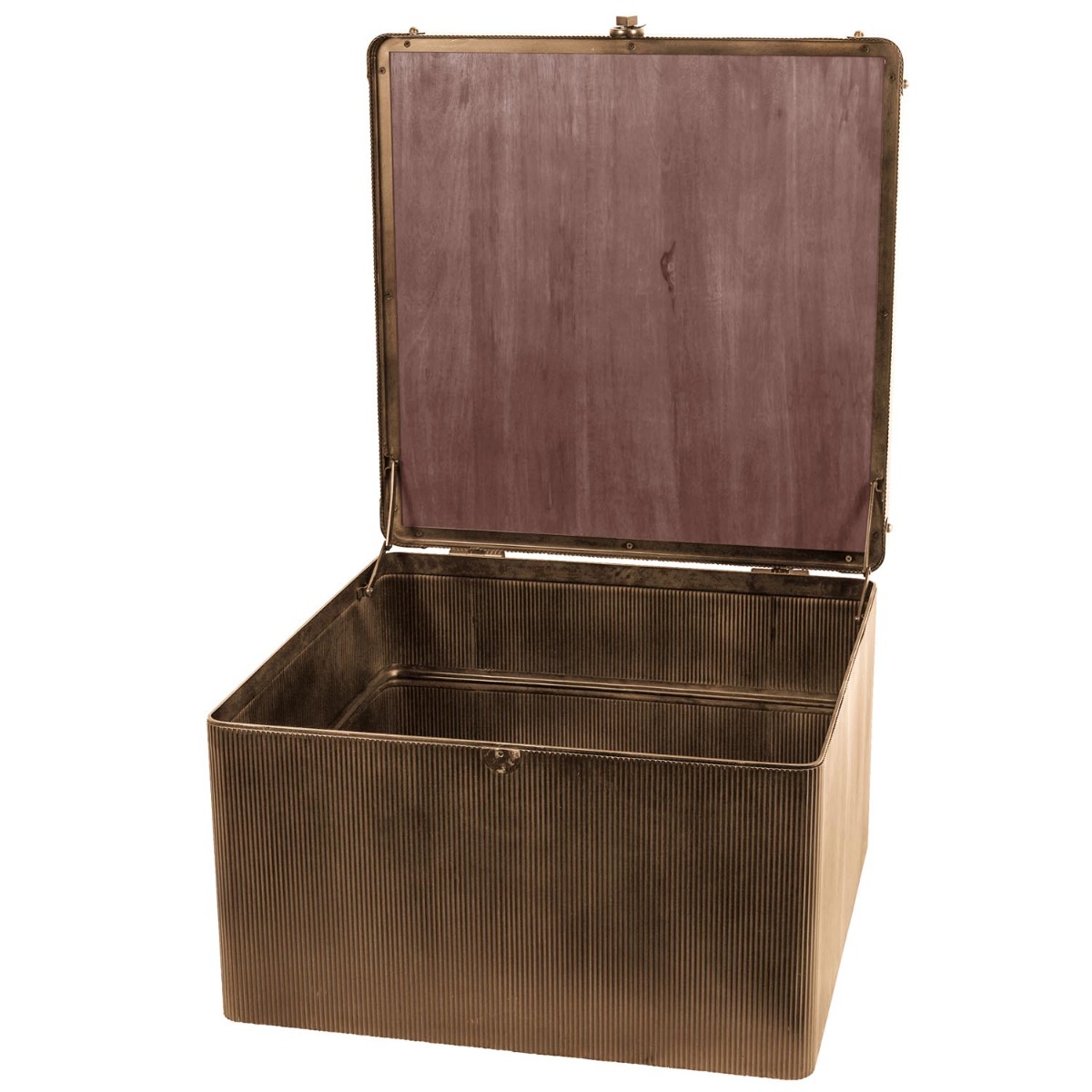 Hunter Corrugated Antique Gold Storage Trunk Coffee Table by Libra Designs | Style Our Home
