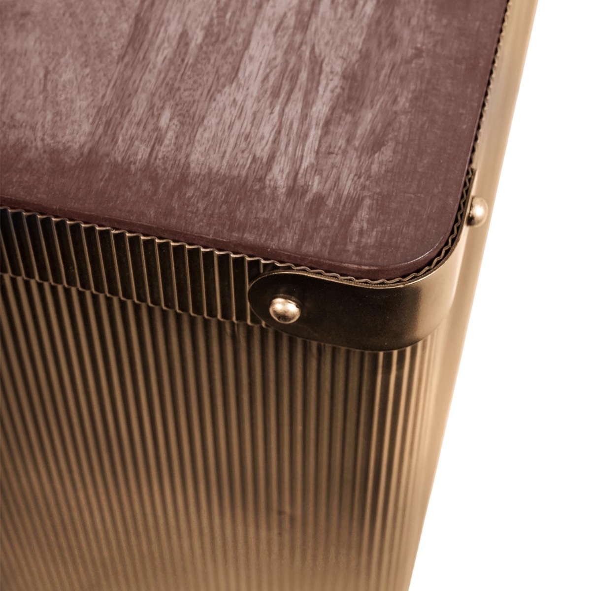 Hunter Corrugated Antique Gold Storage Trunk Coffee Table by Libra Designs | Style Our Home

