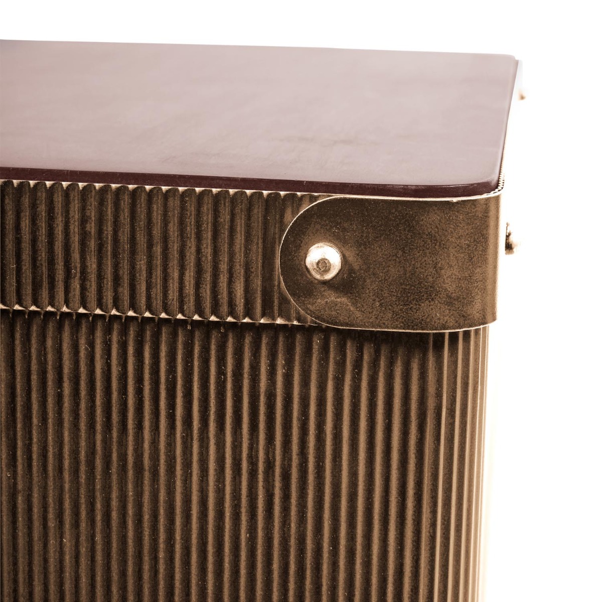 Hunter Corrugated Antique Gold Storage Trunk Coffee Table by Libra Designs | Style Our Home
