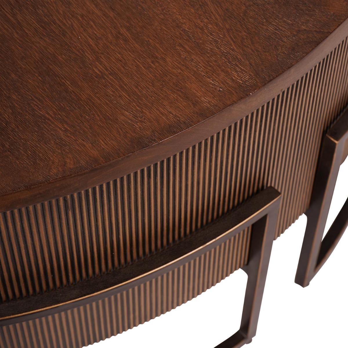 Hunter Corrugated Antique Gold Accent Table by Libra Designs | Style Our Home
