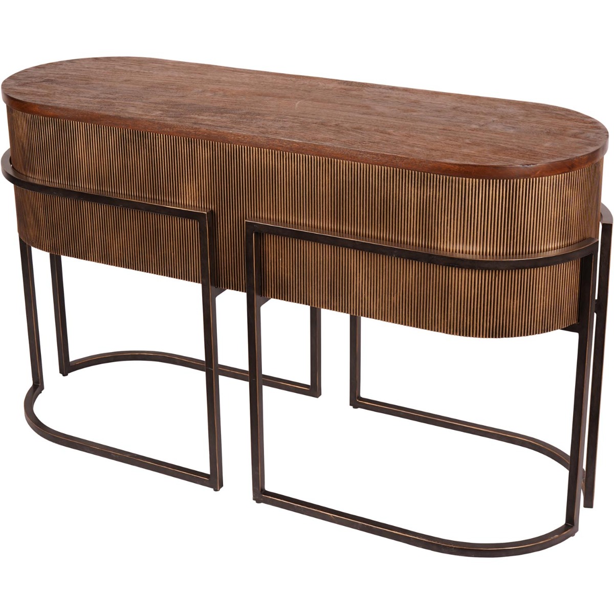 Hunter Corrugated Antique Gold Console Table by Libra Designs | Style Our Home

