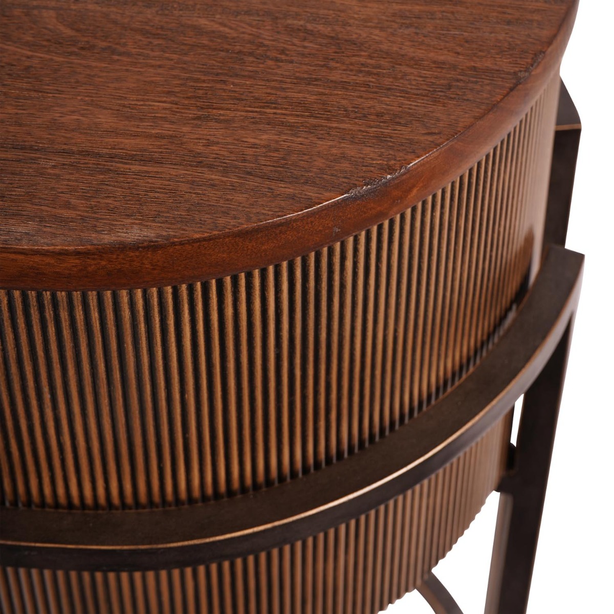 Hunter Corrugated Antique Gold Console Table by Libra Designs | Style Our Home

