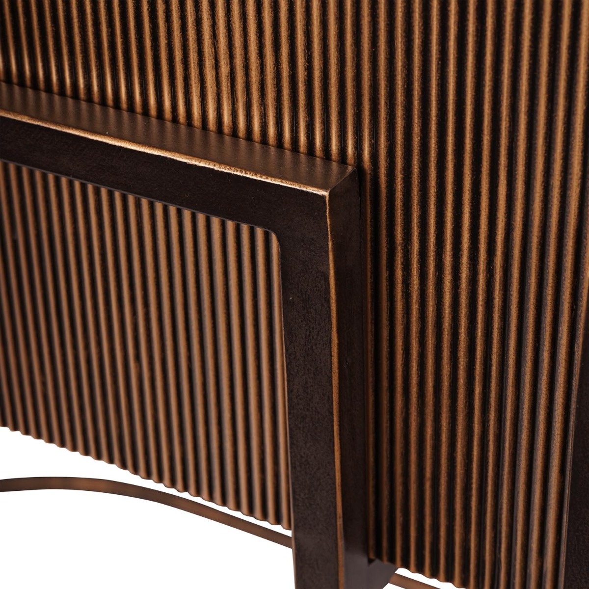 Hunter Corrugated Antique Gold Console Table by Libra Designs | Style Our Home
