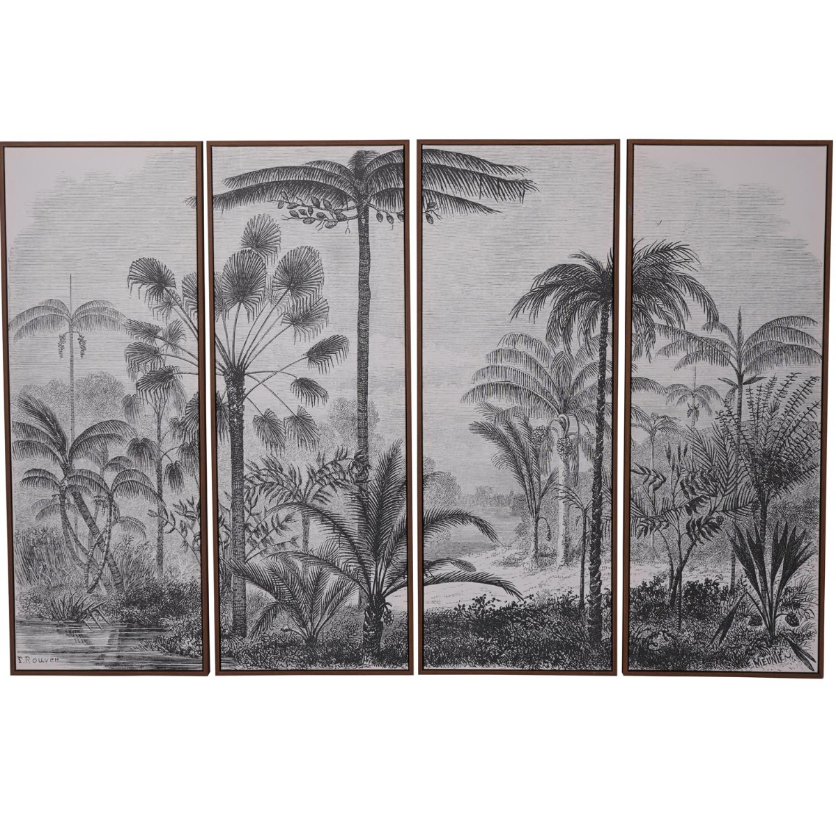 Palm Set of Four Framed Canvas by Libra Designs | Style Our Home