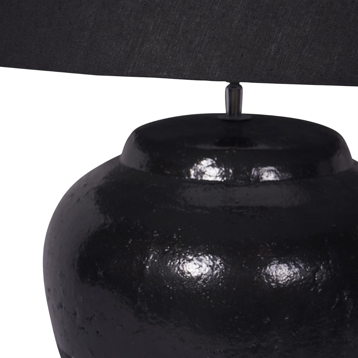 Skyline Black Terracotta Table Lamp with Shade Large E27 LED GLS by Libra Designs | Style Our Home