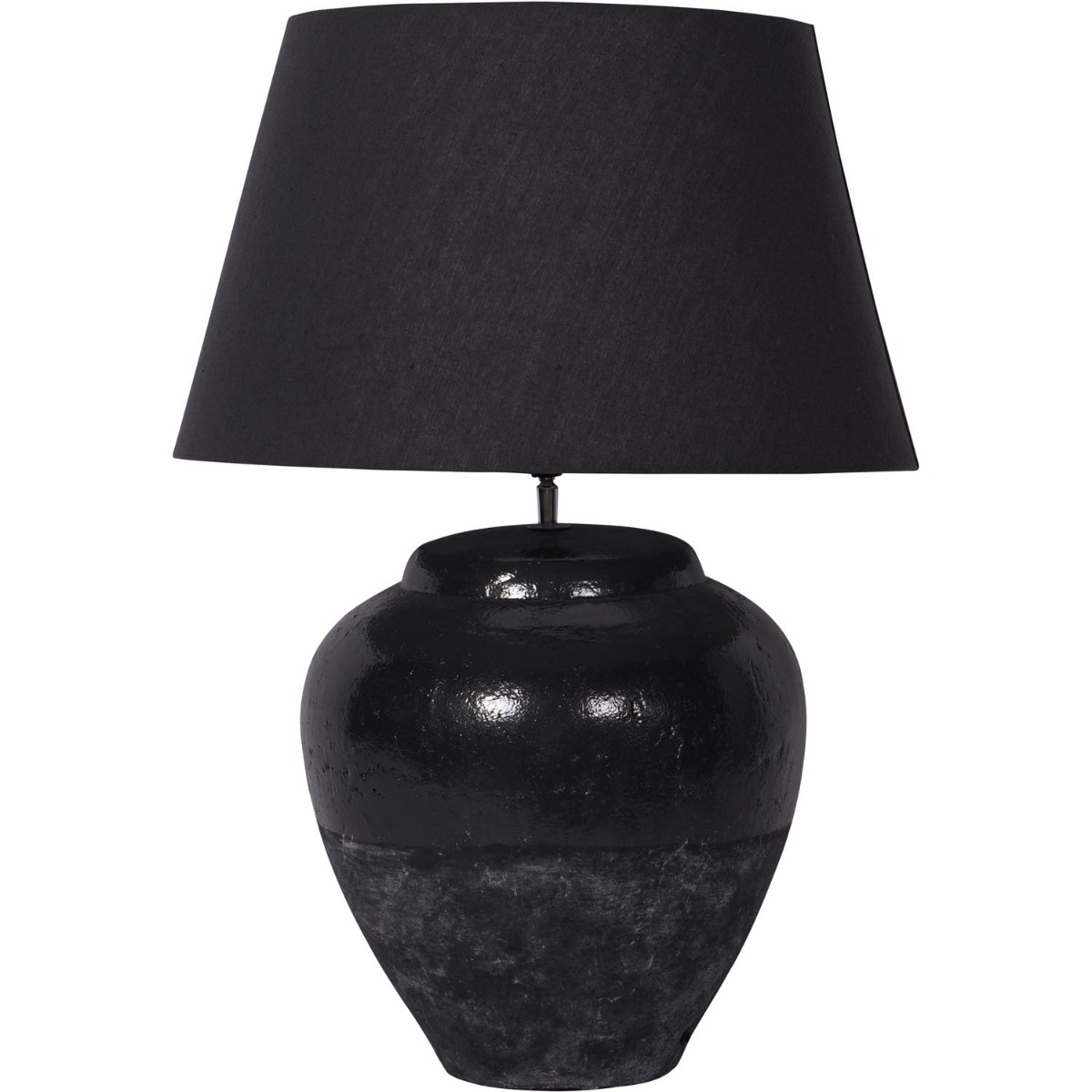 Skyline Black Terracotta Table Lamp with Shade Large E27 LED GLS by Libra Designs | Style Our Home