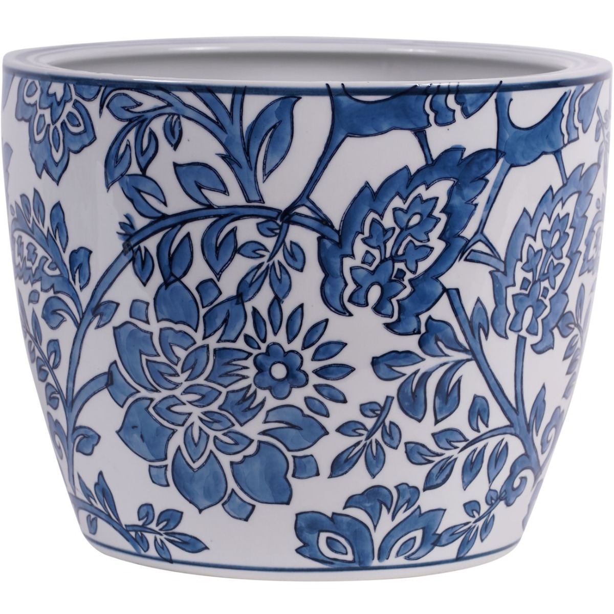 Laura Ashley Blue and White Adain Porcelain Planter Medium by Ora Designs | Style Our Home