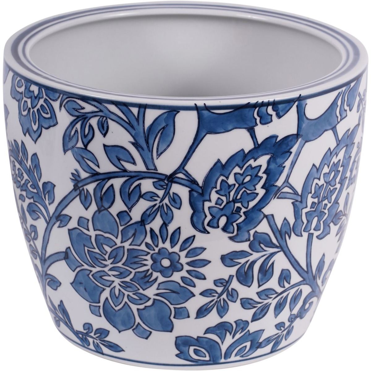 Laura Ashley Blue and White Adain Porcelain Planter Medium by Ora Designs | Style Our Home