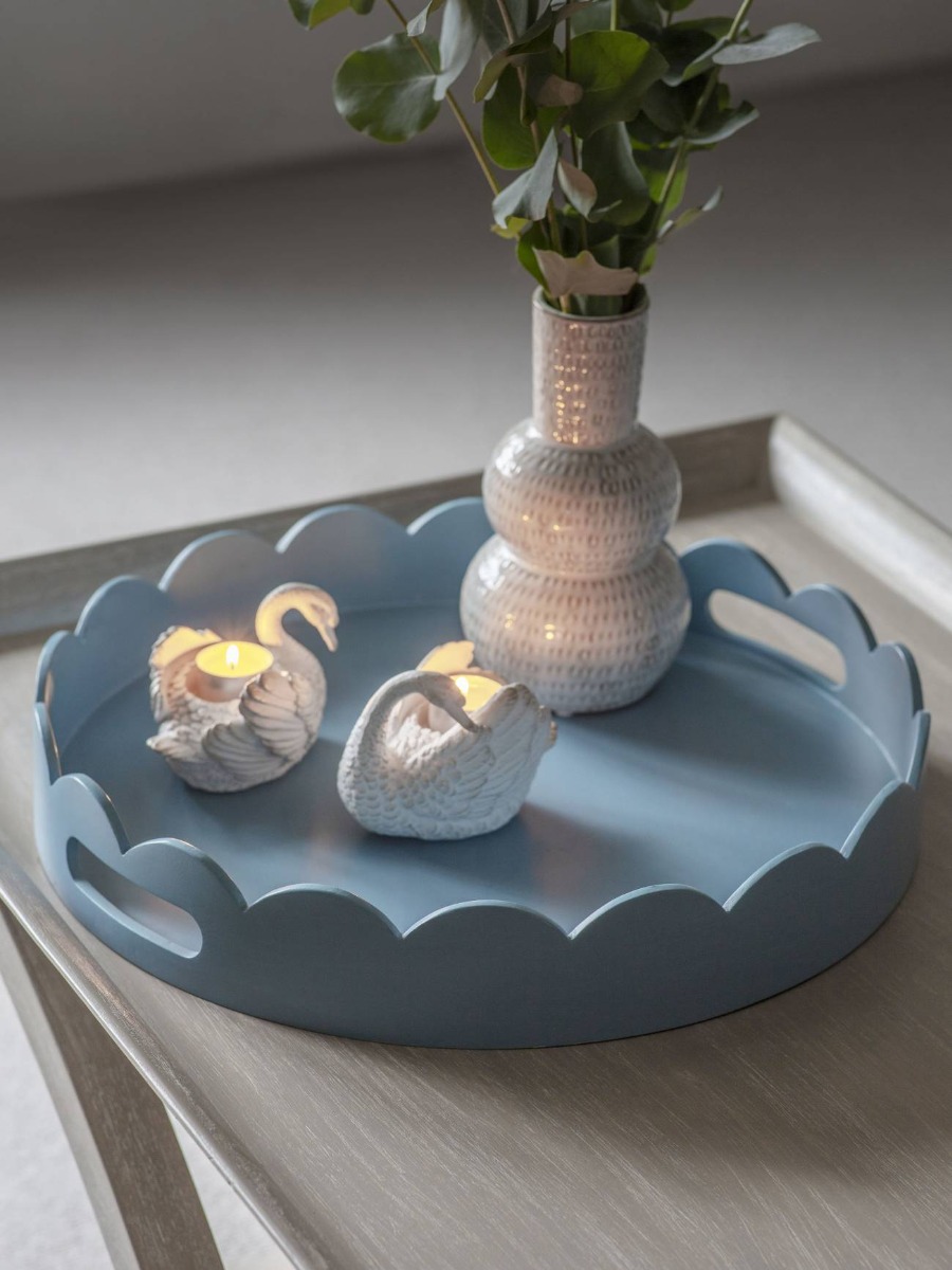Laura Ashley Blue Spray Northall Circular Tray by Ora Designs | Style Our Home