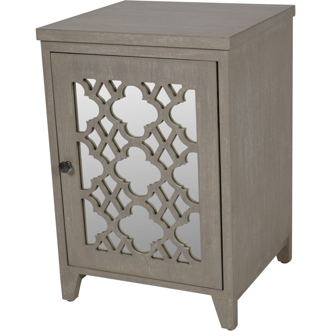 Laura Ashley Grey Greystead Wooden Mirrored One Door Chest by Ora Designs | Style Our Home