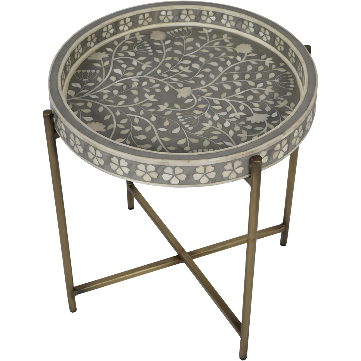 Laura Ashley Grey Epsley Side Table by Libra Designs | Style Our Home