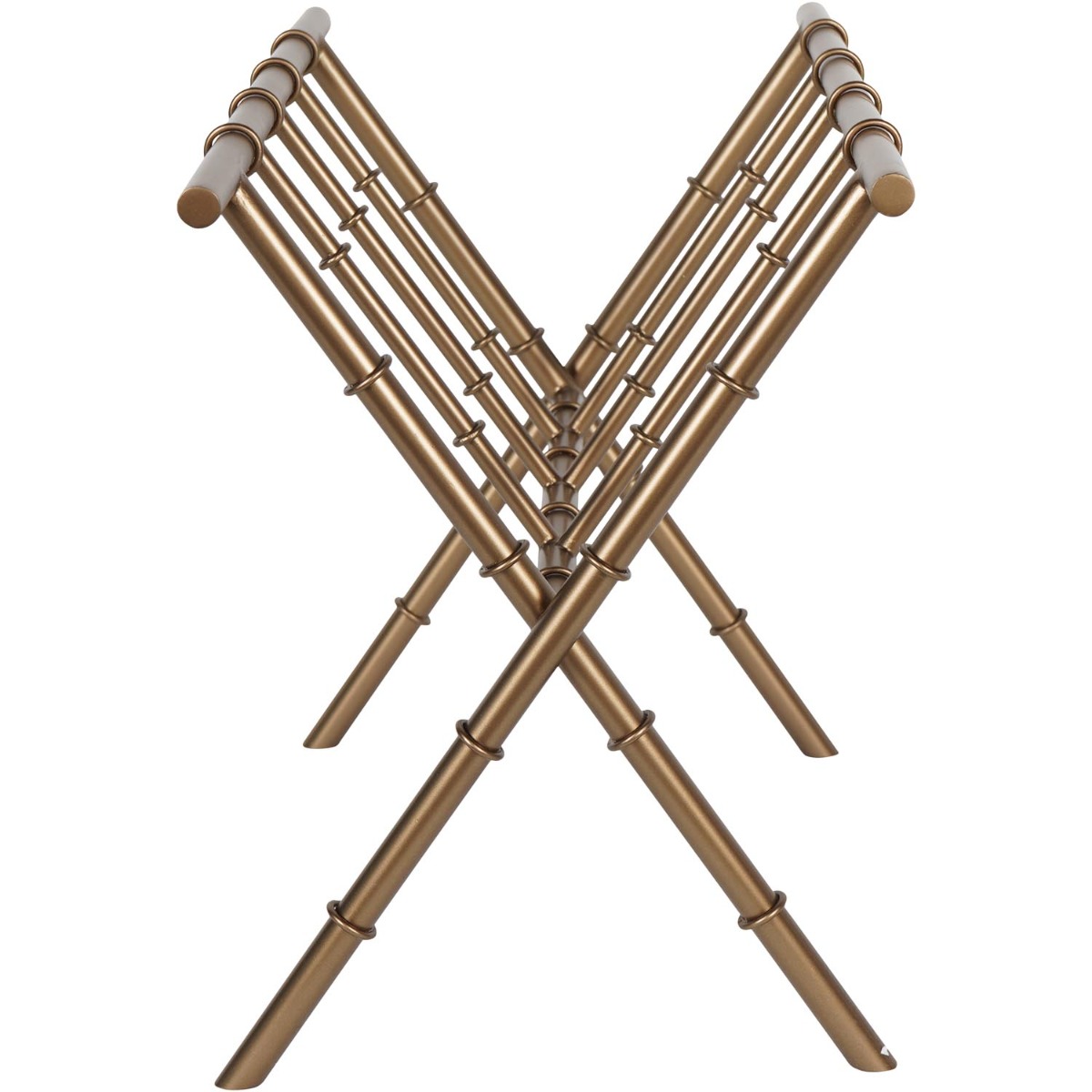 Laura Ashley Antique Brass Bamboo Finish Magazine Rack
