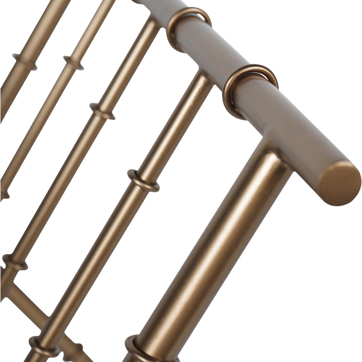 Laura Ashley Antique Brass Bamboo Finish Magazine Rack
