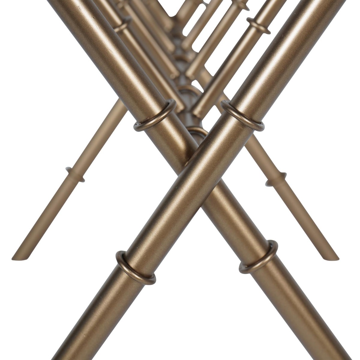 Laura Ashley Antique Brass Bamboo Finish Magazine Rack
