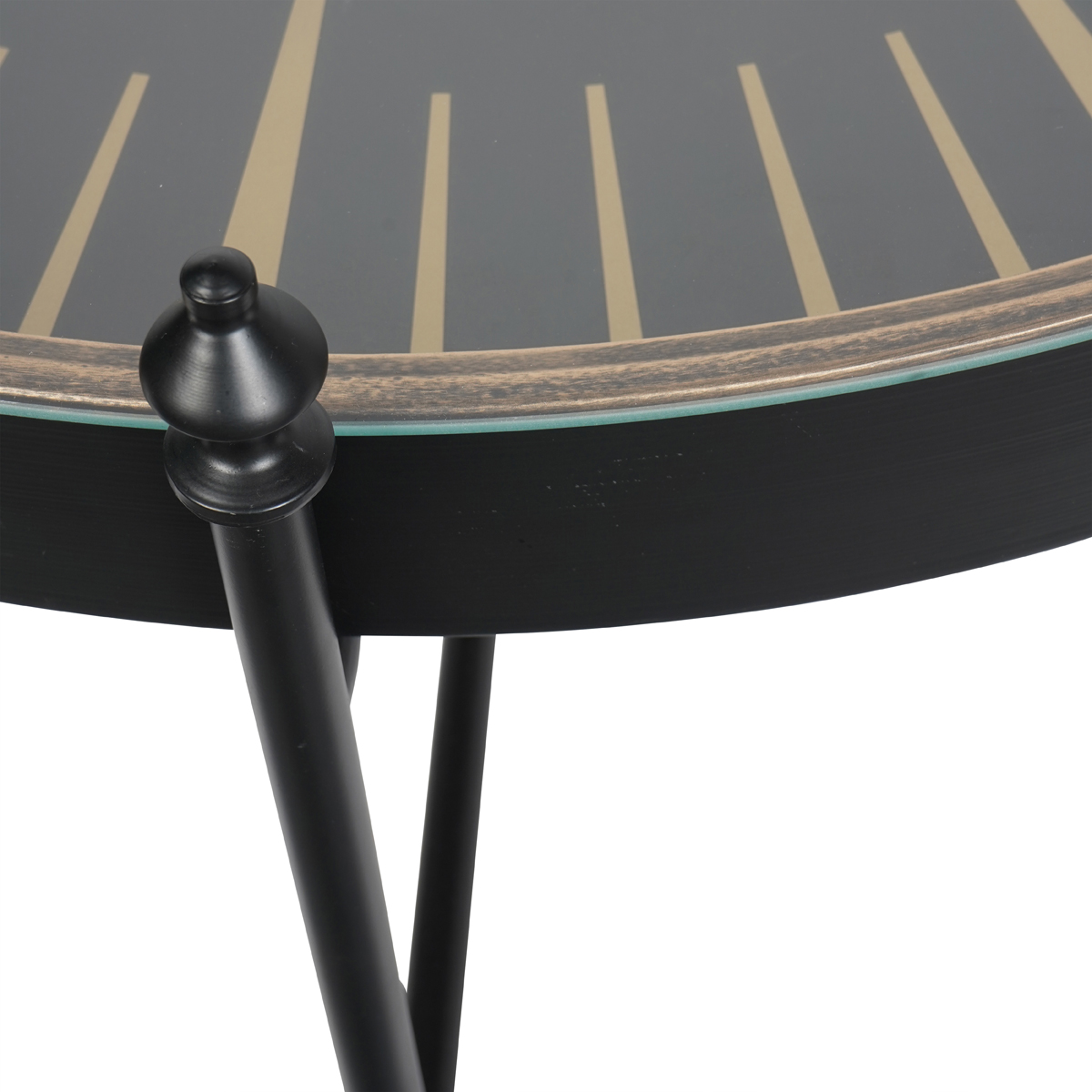 Palladium Coffee Clock Table with Moving Dials Black Gold by Libra Designs | Style Our Home
