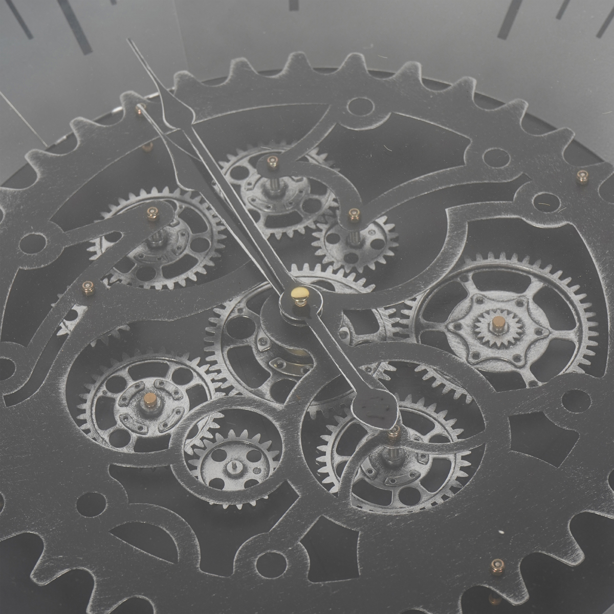 Palladium Side Table Clock with Moving Dials Black Nickel by Libra Designs | Style Our Home