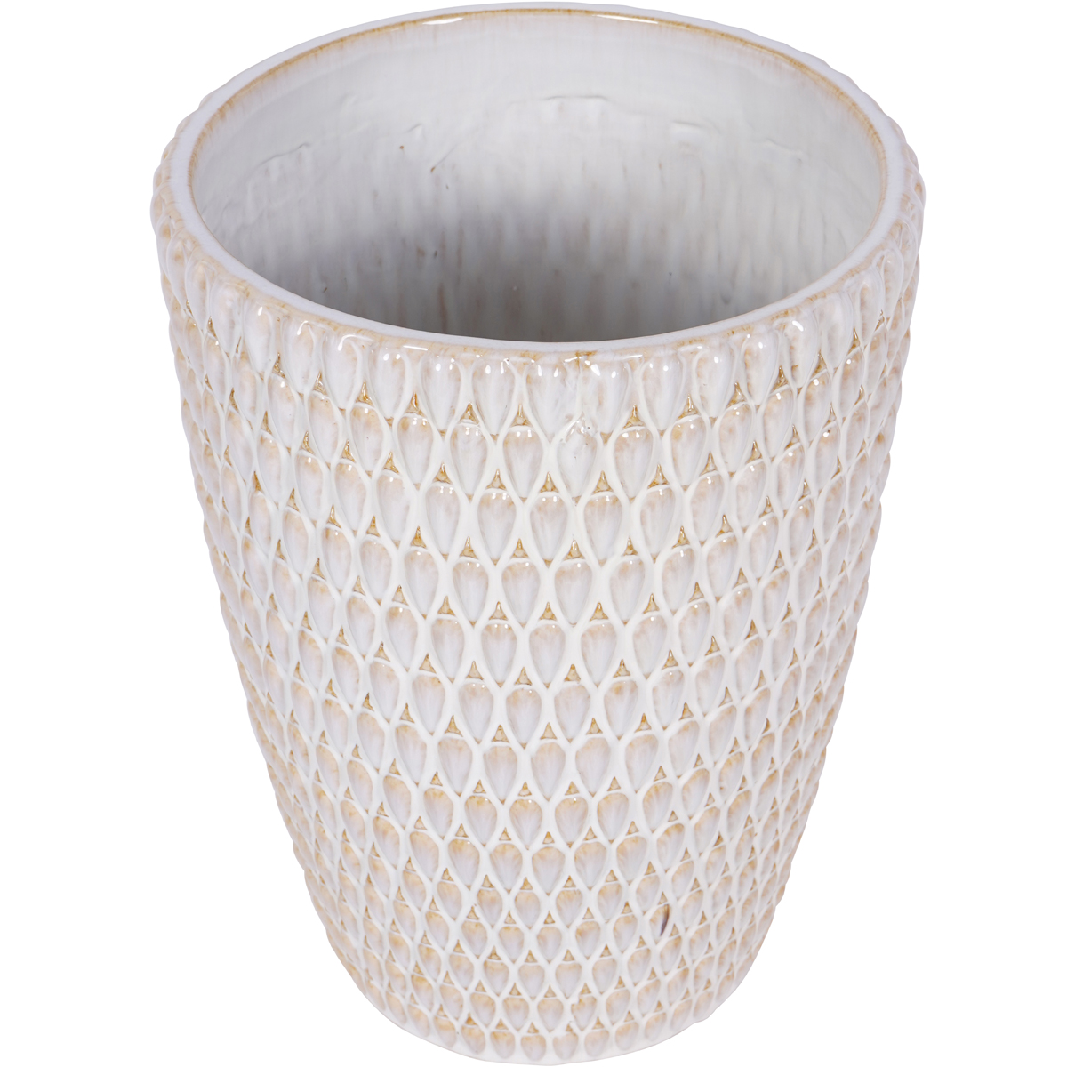 Mediterranean Reactive Glaze Ceramic Planter Cream by Libra Designs | Style Our Home