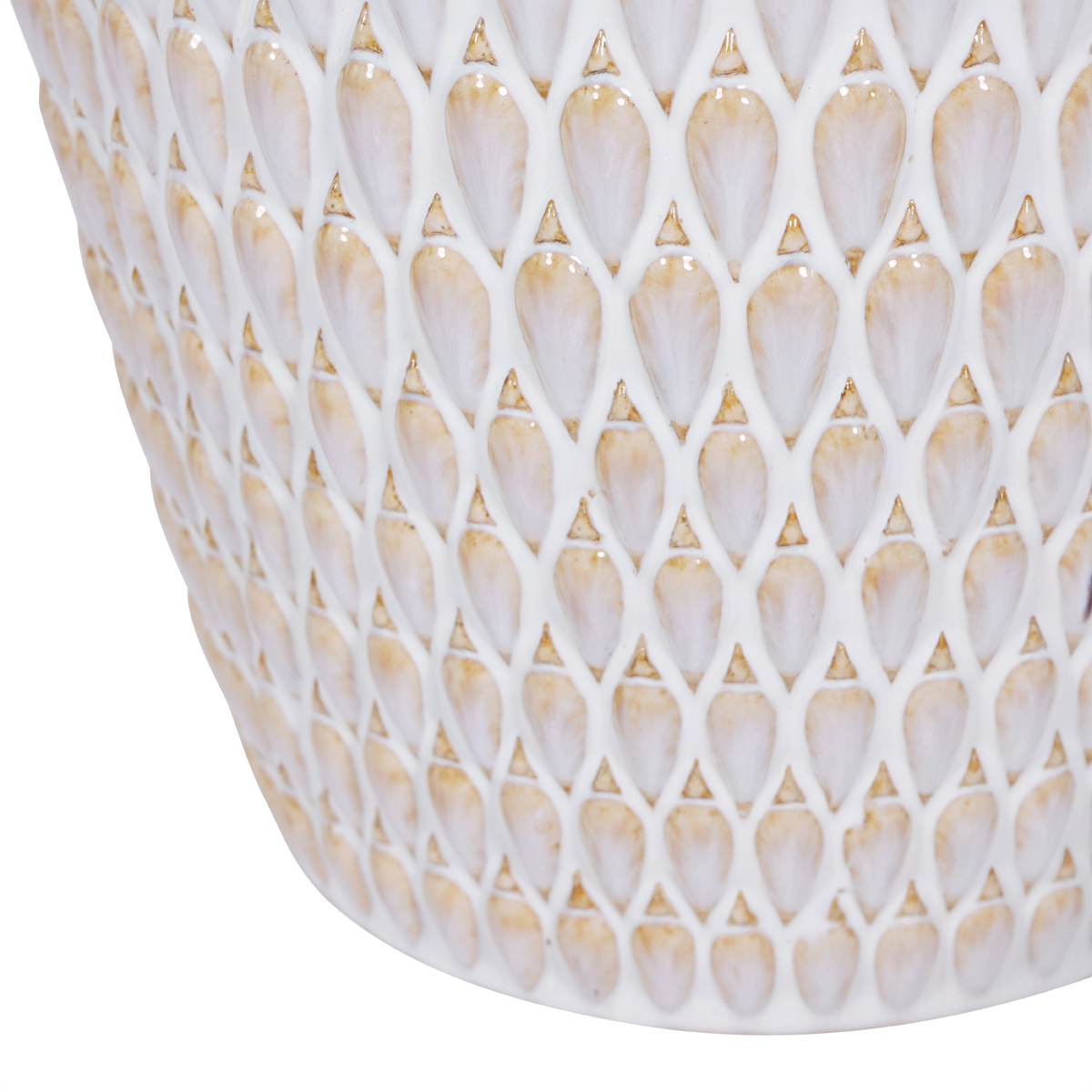 Mediterranean Reactive Glaze Ceramic Planter Cream by Libra Designs | Style Our Home
